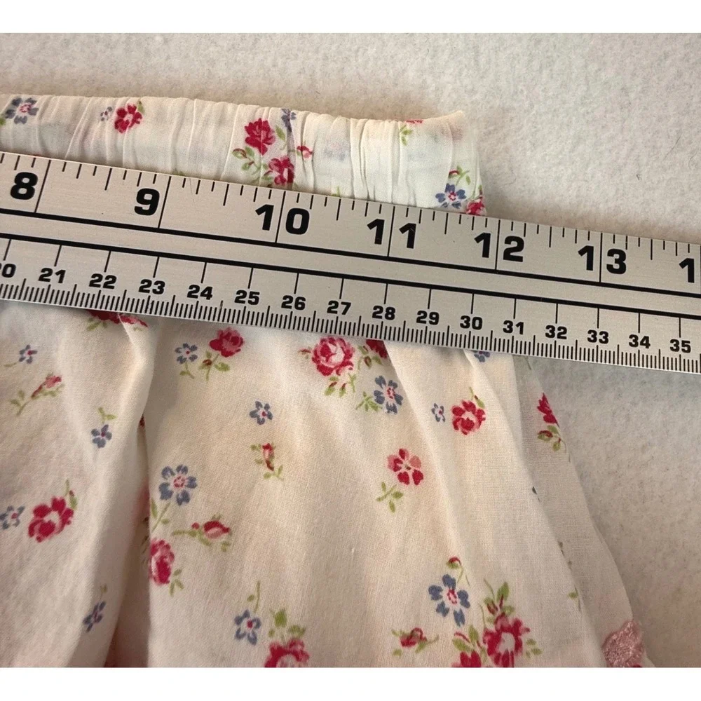 Mini Boden Skirt 3-4Y White Floral Polka Dot Tiered Elastic Waist Peasant Skirt